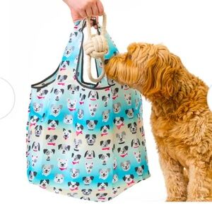 DOGGIE OMBRÉ SHOPPING/TRAVEL SHOULDER BAG. FOLDABLE GROCERY TOTE